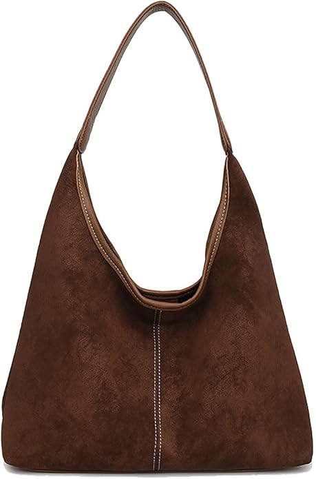 Faux Suede Hobo Bags, Women's Large Capacity Underarm Shoulder Bag, Single Strap Tote Bag for Off... | Amazon (CA)