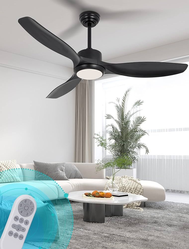 Modern Ceiling Fan with Light, 52 inch, 3 Color Temperature, 6 Speed, DC Motor, for Bedroom/Outdo... | Amazon (US)