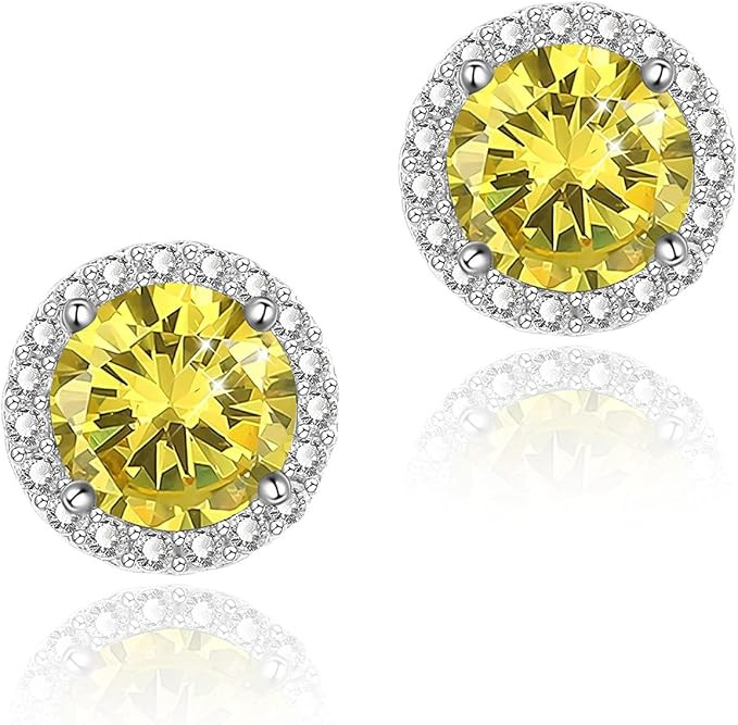 YOMELA Cubic Zirconia Earrings, Stud Earrings for Women Hypoallergenic White Gold Small Dainty Ha... | Amazon (CA)