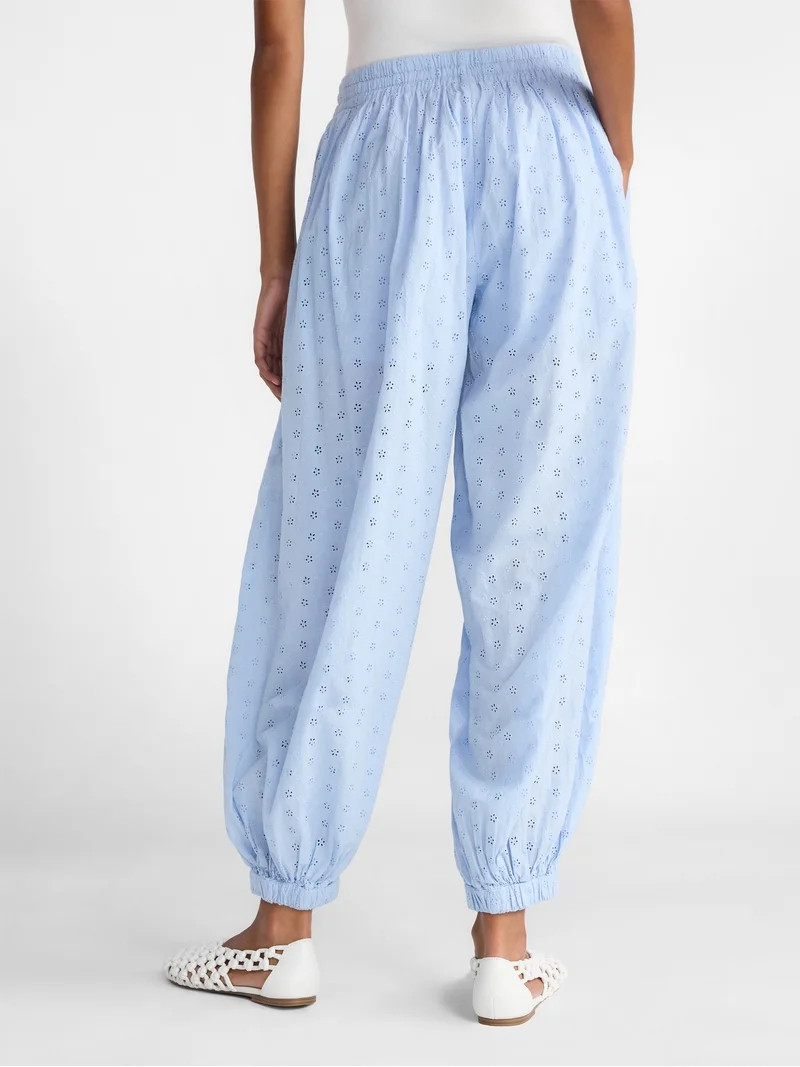 Scoop Women\u2019s and Women's Plus Eyelet Harem Cotton Pants, Sizes XS-4X - Walmart.com | Walmart (US)