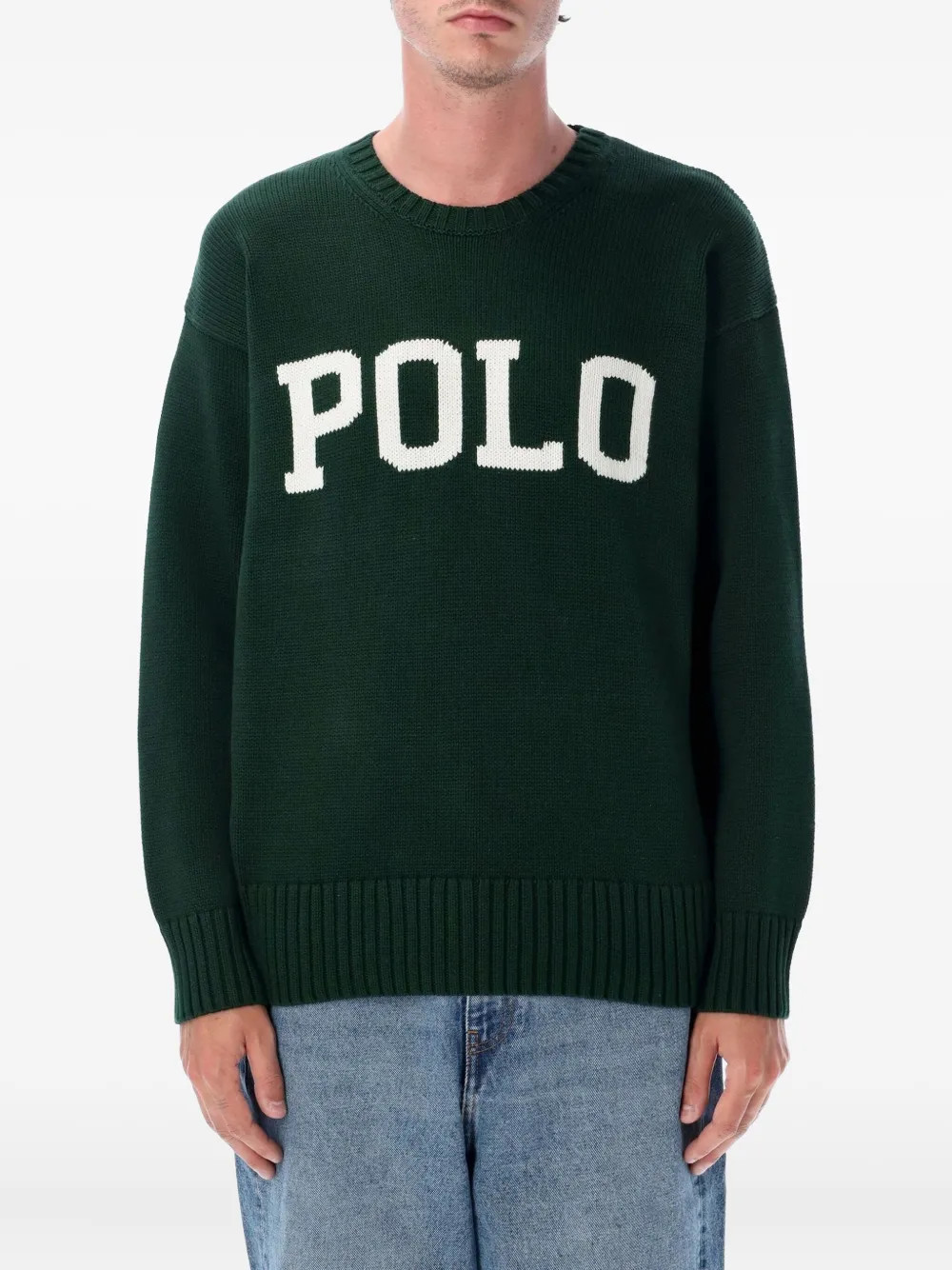 Polo Ralph Lauren logo-detail sweater - Green | Farfetch Global