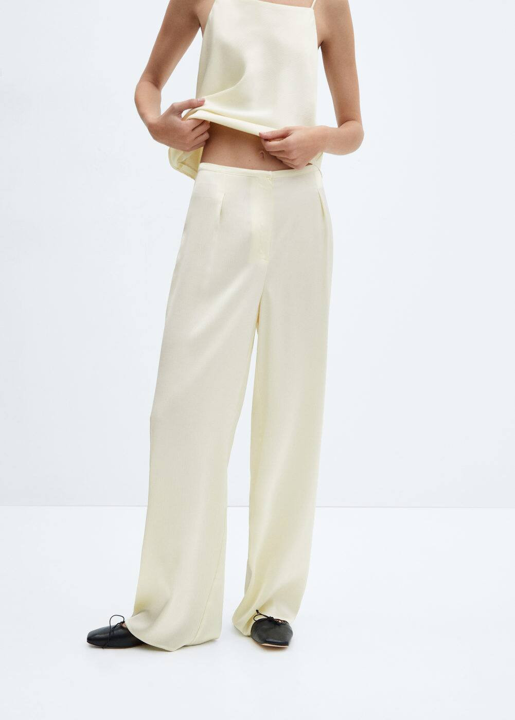 Flowy satin trousers -  Women | Mango United Kingdom | MANGO (UK)