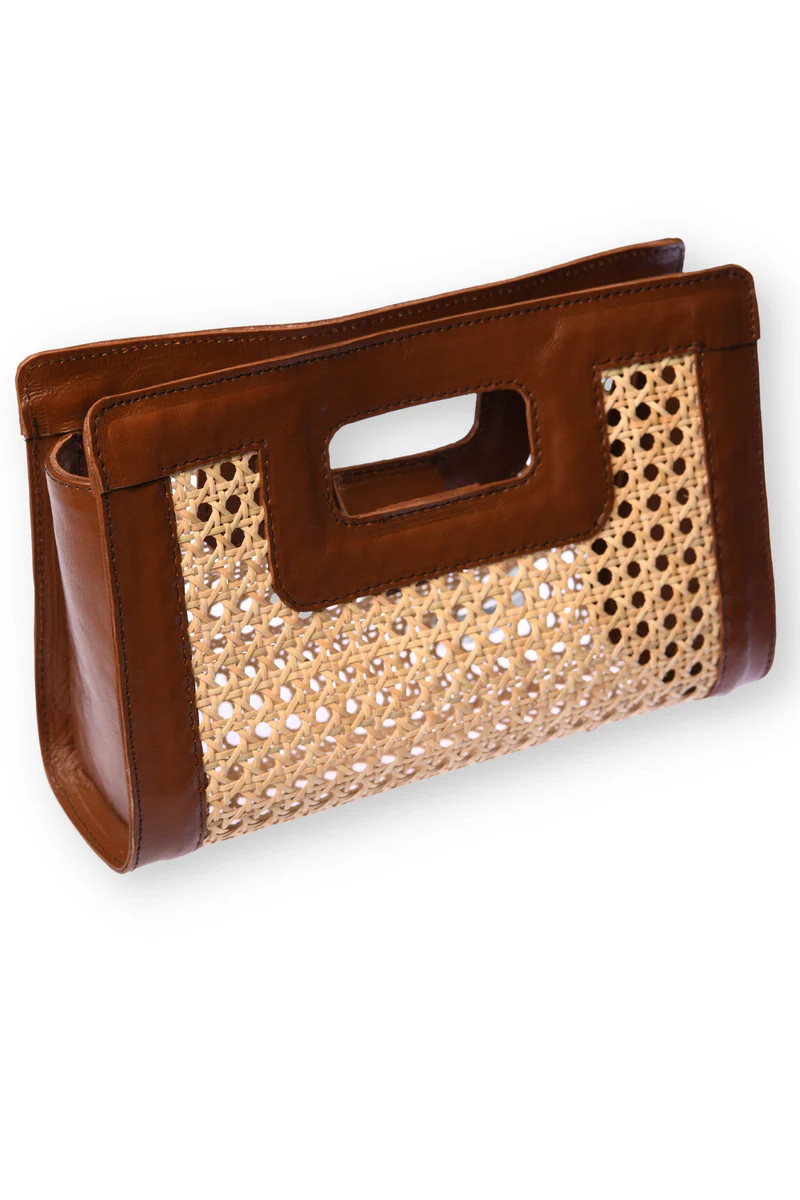 Rattan Clutch / Walnut | Walker&Wade