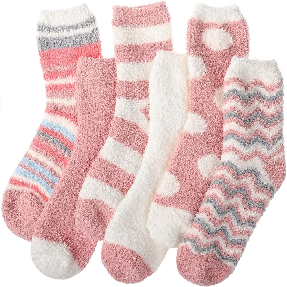 JaosWish Fuzzy Socks for Women Warm Soft Fluffy Socks for Girls Home Sleeping Indoor Thick Cozy P... | Amazon (US)