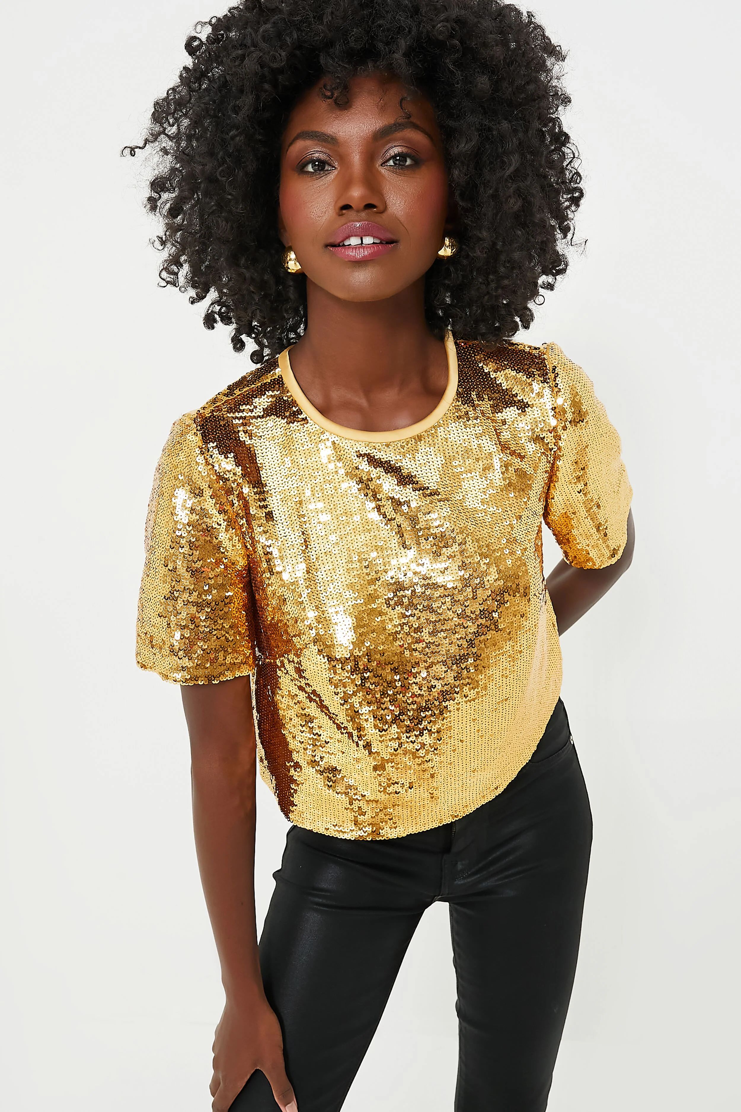 New Gold Luxor Sequin Top | Tuckernuck (US)