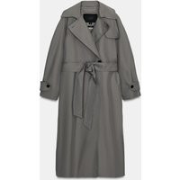 Zara - Zw Collection Oversize Trench Coat With Belt - Grey / Tan - M - Woman | Zara UK
