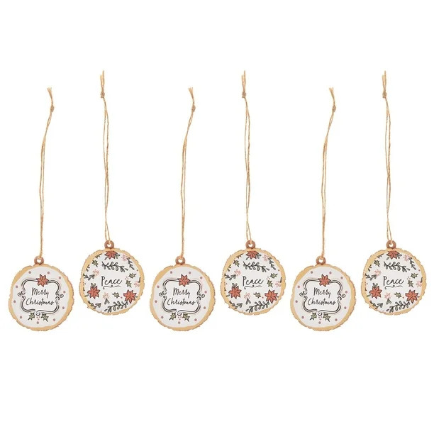 Holiday Time Decorative Word Christmas Ornaments, 6.13", 6 Count - Walmart.com | Walmart (US)