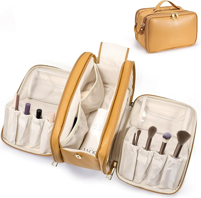 Travel Makeup Bag Women's Large Capacity Cosmetic Portable Organizer Large Opening Waterproof Sto... | Amazon (US)