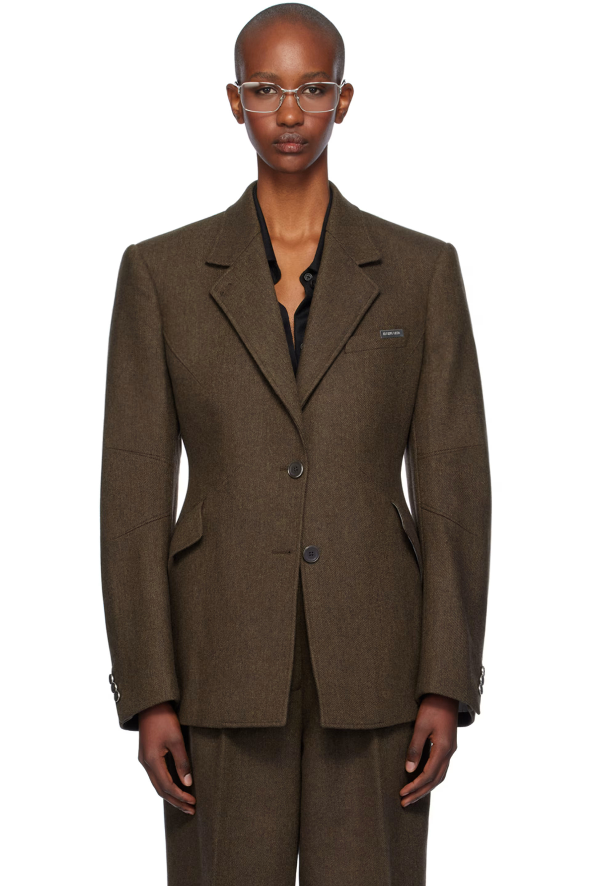 Brown Apex Sculpted Blazer | SSENSE