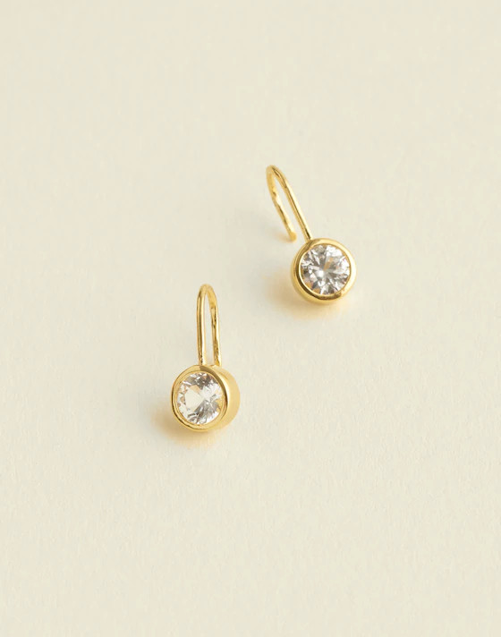 Demi-Fine Bezel Large Drop Earrings | Madewell