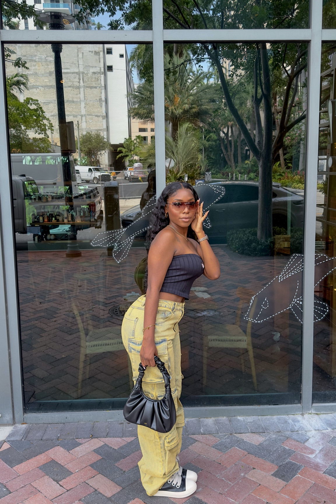 Cute cropped top and shades from PLT . Cargo from Style Purch. Items will be linked below. 

#LTKU #LTKfindsunder50