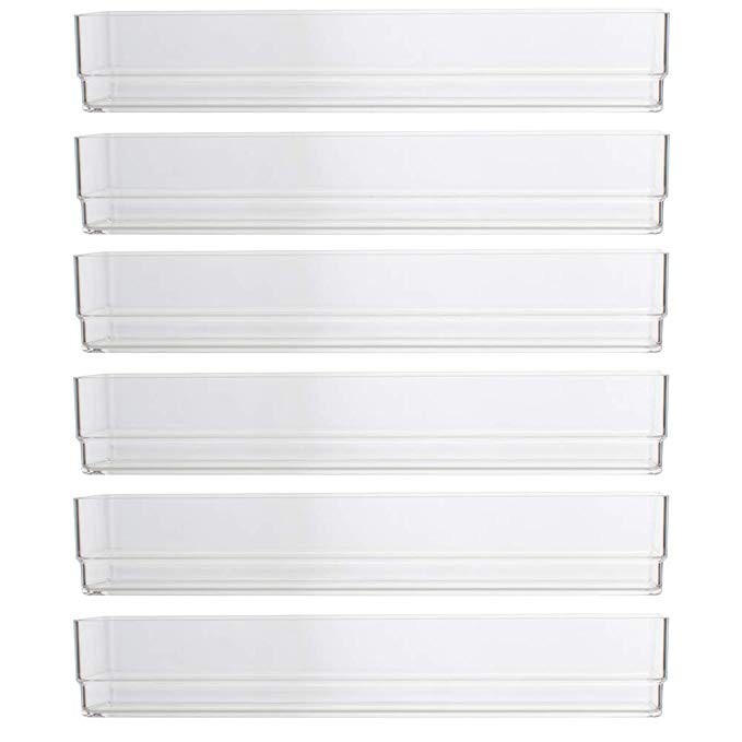 STORi Clear Plastic Drawer Organizers 9" x 3" x 2" l Set of 6 | Amazon (US)