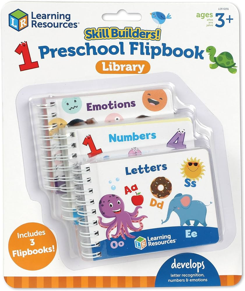 Learning Resources Skill Builders! Preschool Flipbook,3 Pieces, Ages 3+, Library Preschool, Learn... | Amazon (US)