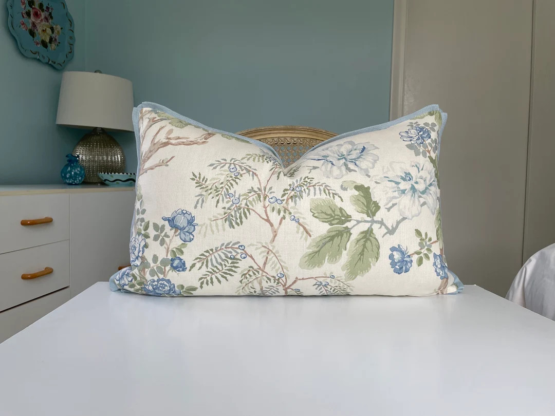 Lee Jofa “chinese Peony” in Blue One or Both Sides High End Floral Pillow Cover. Designer Lin... | Etsy (US)