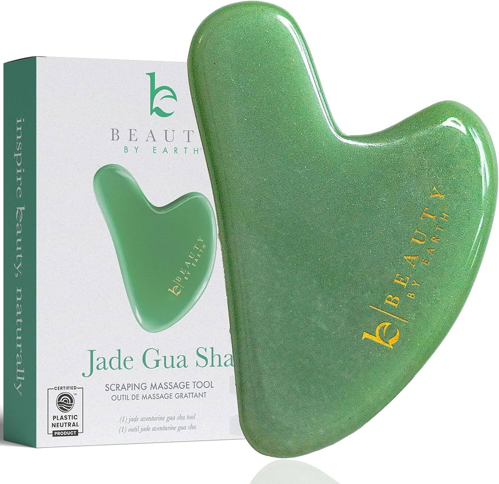 Beauty by Earth Jade Gua Sha - Face Sculpting Tool for Face Massage, Jaw Massager, Facial Massage... | Amazon (US)