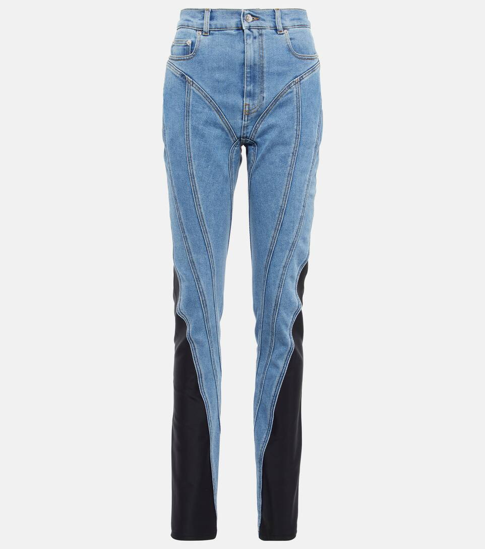 Jersey-paneled high-rise slim jeans | Mytheresa (INTL)