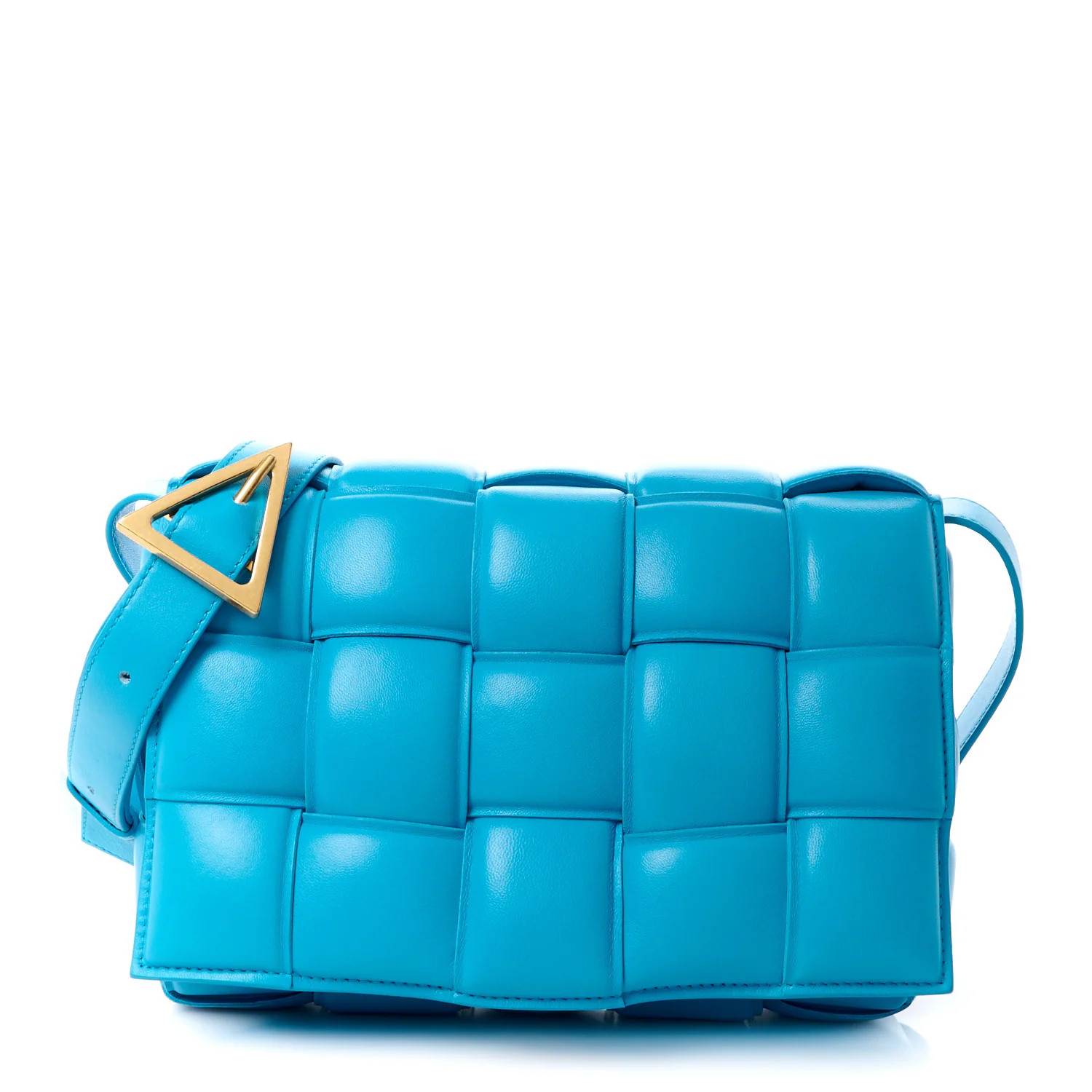 Nappa Maxi Intreccio Padded Cassette Crossbody Bag Pool | FASHIONPHILE (US)