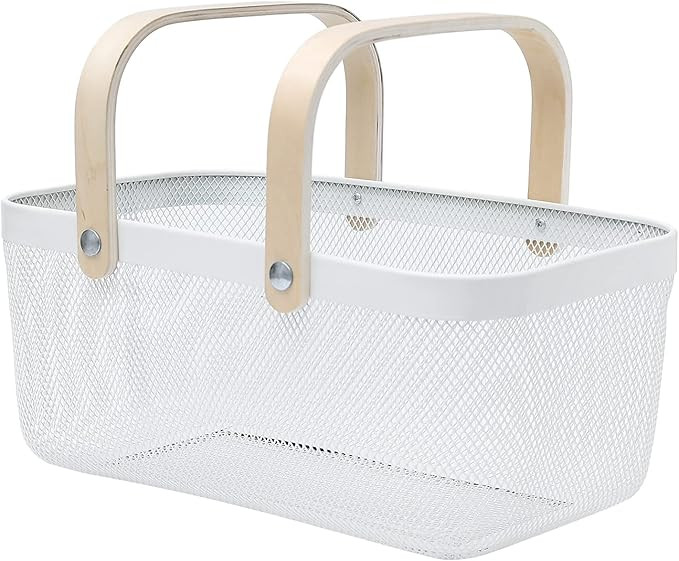 Lifuxiu Metal Mesh Steel Basket mesh basket with handle，Storage Organizer Basket Fruit Vegetabl... | Amazon (US)