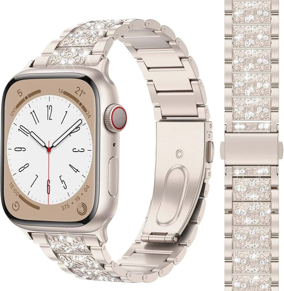 MARGE PLUS for Bling Apple Watch Band Women 38mm 40mm 41mm Series 9 8 7 6 5 4 3 2 1 SE, Upgraded ... | Amazon (US)
