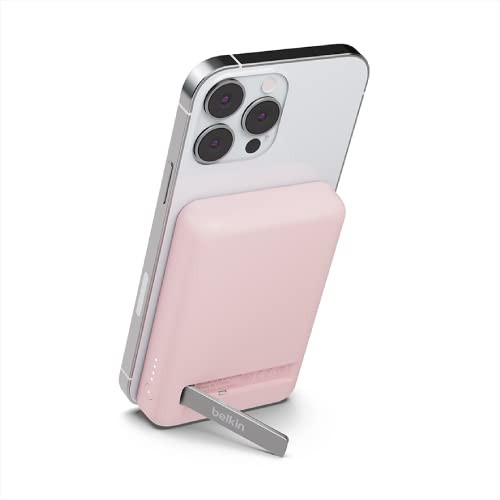 Belkin Portable Charger, Wireless Power Bank 5000 mAh MagSafe Charger 7.5W, Built-in Pop-up Kickstand - iPhone 17, Air, Pro, Pro Max, iPhone 16, AirPods, Apple Watch, Google Pixel 10, etc. - Pink | Amazon (US)