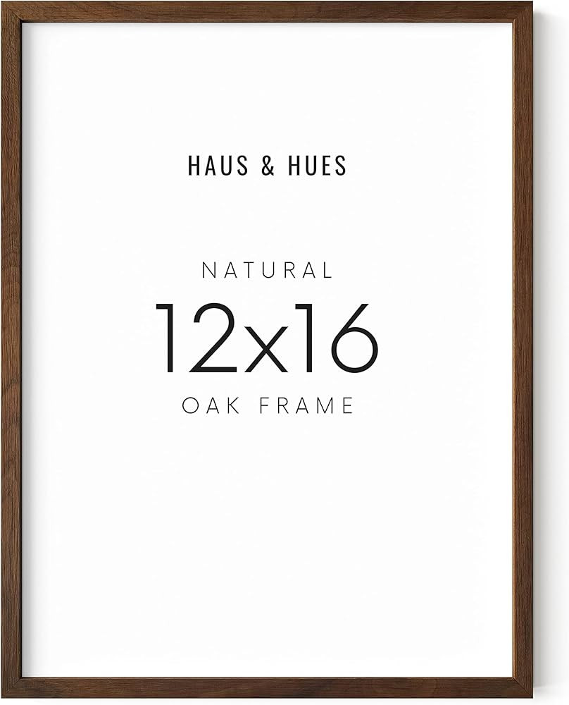 HAUS AND HUES Walnut Natural Wood 12x16 Frame - Brown Walnut Oak 12x16 Picture Frame for Wall, 12... | Amazon (US)