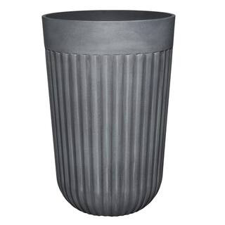 CHG CLASSIC HOME & GARDEN Arlington Fluted 15 in. x 22.5 in. Shadow Slate Resin Self-Watering Pla... | The Home Depot