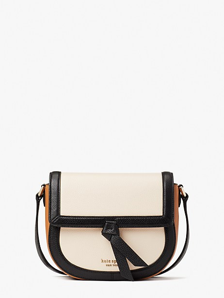 knott colorblocked medium saddle crossbody | Kate Spade (US)