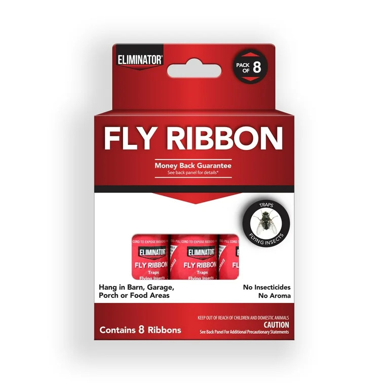 Eliminator Non-Toxic Fly Ribbon, 8 Pack, Poison-Free Pest Control, Sticky Paper, Traps Flying Ins... | Walmart (US)