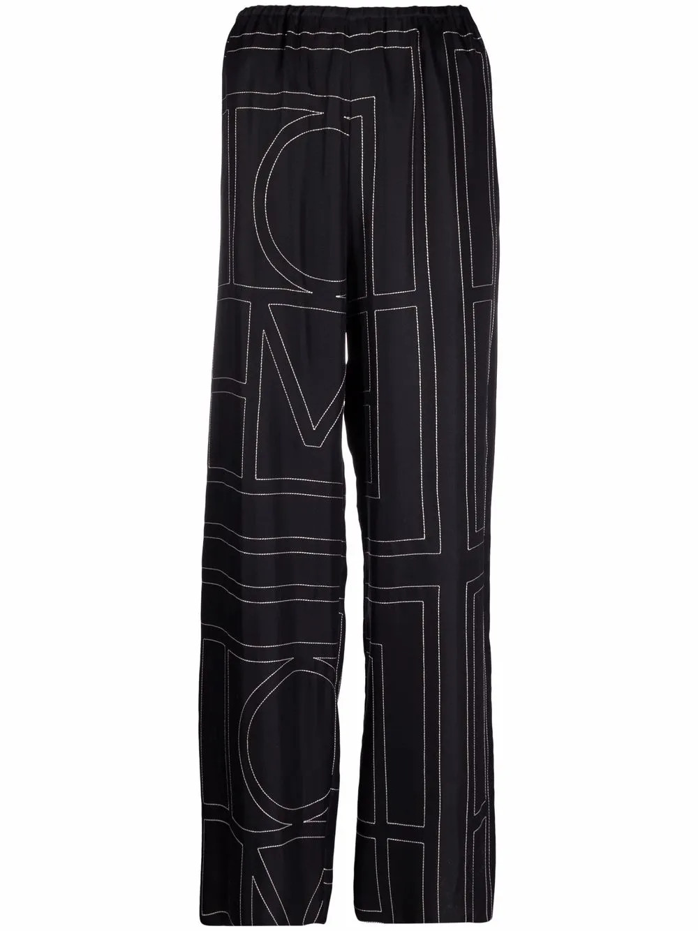 TOTEME Monogram Silk Bottoms  | Black | FARFETCH | Farfetch Global