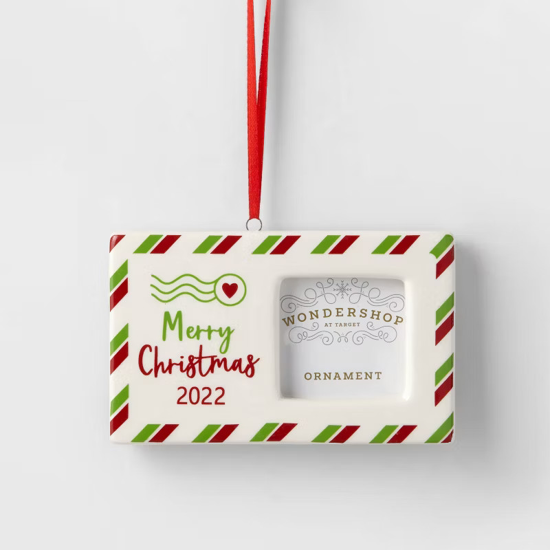 Postcard 'Merry Christmas 2022' Picture Frame Christmas Tree Ornament - Wondershop™ | Target