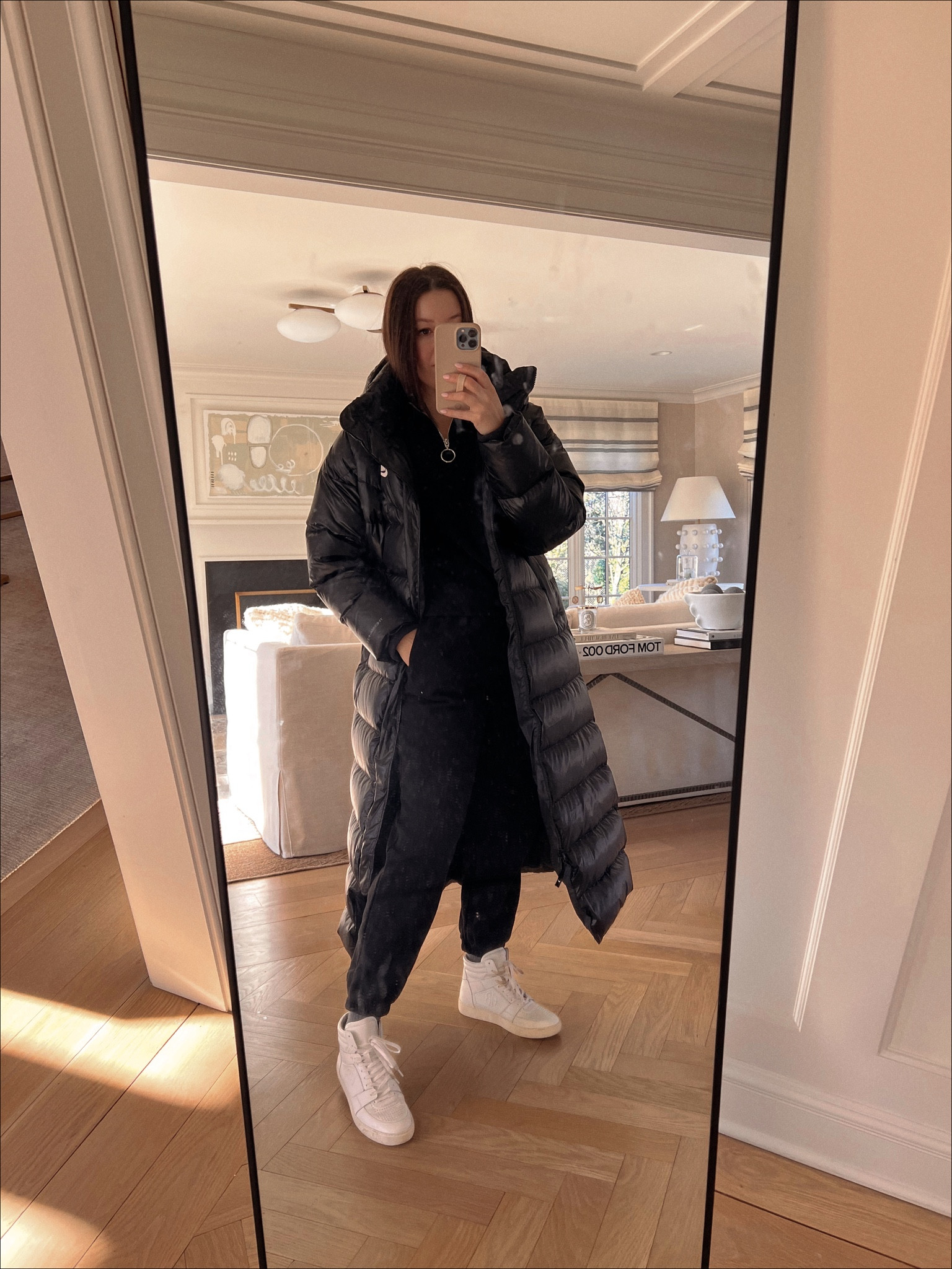 school dropoff #ootd -
coat - size medium 
sweatshirt - old topshop, linking the one I prefer over this one anyway, size medium
Sweatpants - medium 
sneakers - go up one size 

#LTKSeasonal #LTKshoecrush #LTKunder100