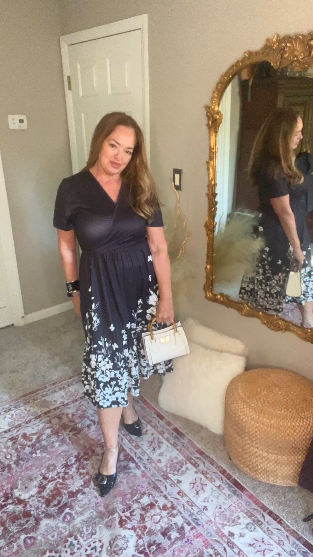 Pretty church wrap dress with floral hem.

#LTKWorkwear #LTKOver40 #LTKMidsize