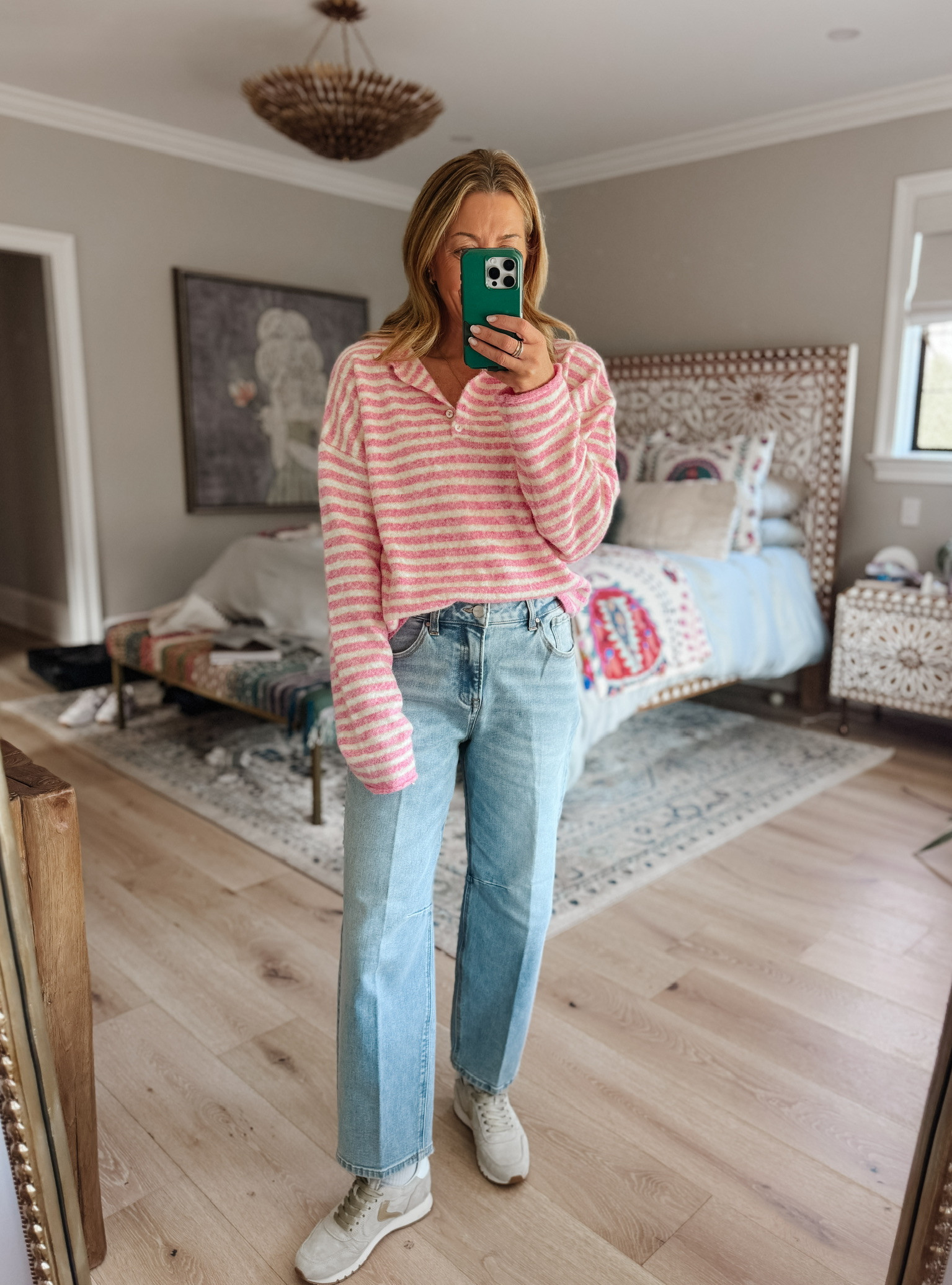 Some outfits just feel happy the second you put them on. The cutest striped sweater you can wear now and into spring! 

 #LTKdayinmylife #LTKmomlife #LTKOver40