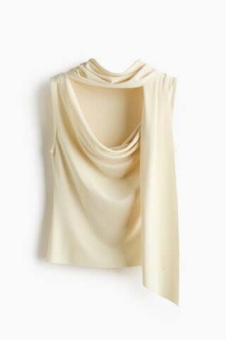 H & M - Draped scarf-detail top - Yellow | H&M (UK, MY, IN, SG, PH, TW, HK)