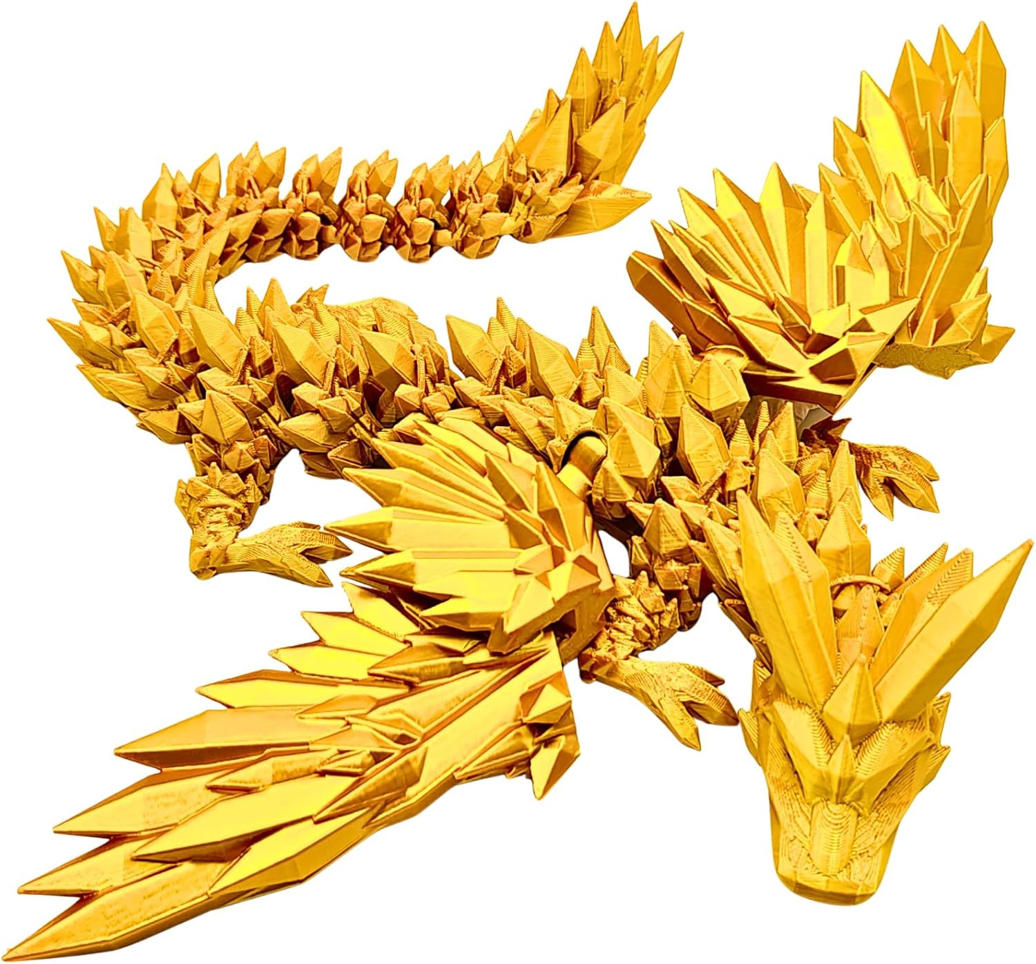 18" 3D Printed Dragon with Wings,Articulated Animals Figurines(Golden) | Amazon (US)