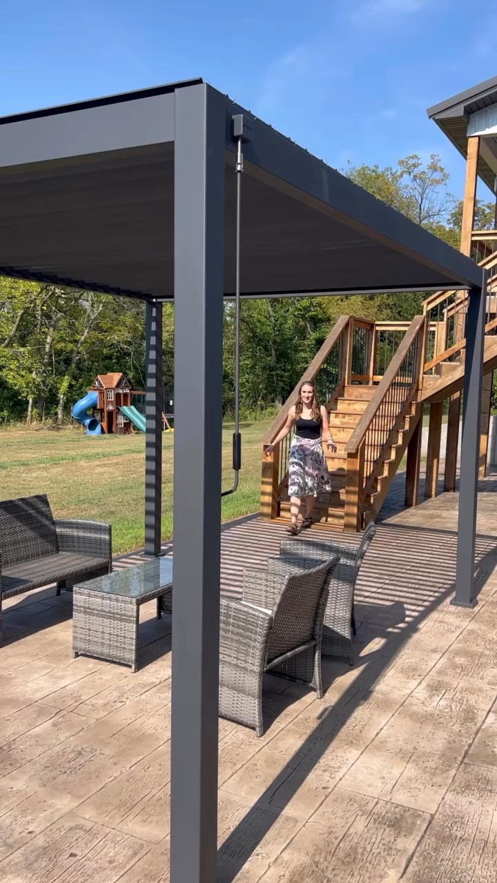 The perfect addition to your outdoor space this summer! My Mirador pergola has louvers that allows for open airflow and sunshine or close for shade. We are upgrading this space this summer and I can’t wait to share the new space in a few weeks! 

#LTKxWalmart #LTKHome #LTKSummerSales