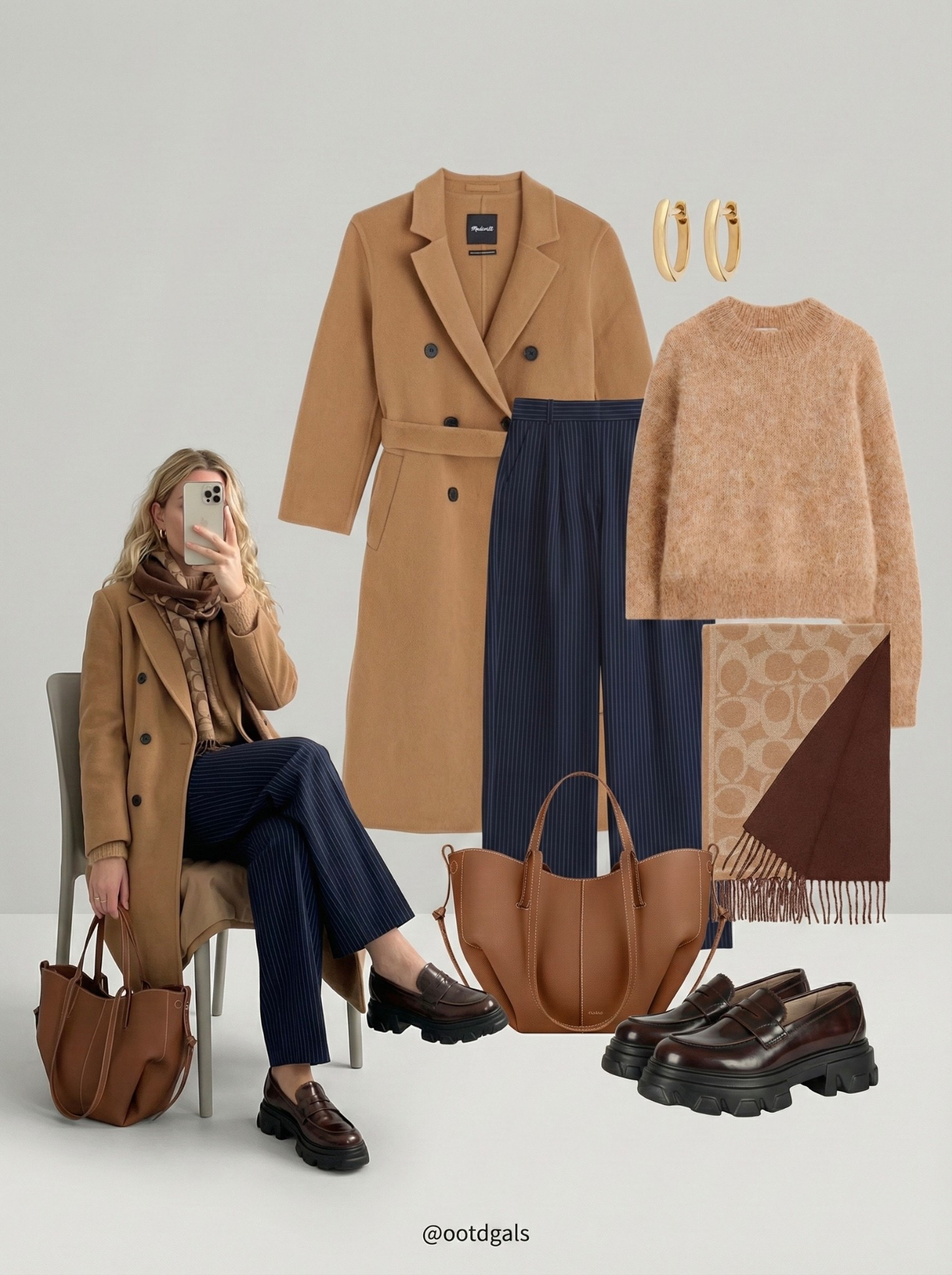 🤎 Camel Layers for Everyday Chic 🤎

A timeless mix of warm neutrals and tailored staples. The camel coat instantly elevates this look, paired with a soft textured knit and classic pinstripe trousers for a polished feel. Finished with rich brown loafers, a structured tote, and subtle gold accents for an effortless, wearable outfit you can repeat all season.

All pieces are linked to shop 🤍

#LTKootd #LTKSeasonal #LTKgrwm