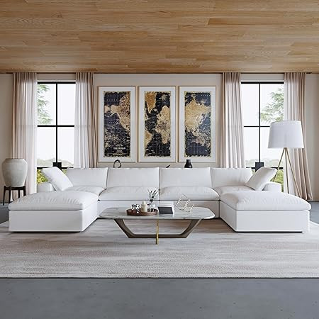 Cloud Modular Sectional Sofa,160.6" Down Filled Comfort U Shaped Sofa Couch for Living Room,Minim... | Amazon (US)