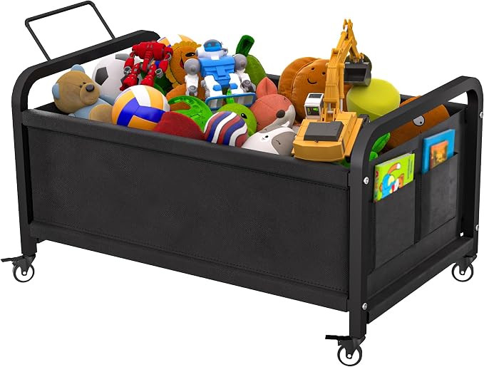 80L Large Kids Toy Box with Wheels, Toy Chest Storage Organizer for Toddlers, Boys, Girls, Toy St... | Amazon (US)
