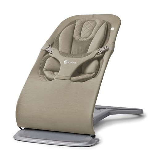 Ergobaby 3-in-1 Evolve Bouncer, Ergonomische Babywippe für Neugeborene ab Geburt bis zum Kleinkind, Babyschaukel mit Neugeboreneneinsatz (2,5 kg - 13,2 kg), Soft Olive | Amazon (DE)