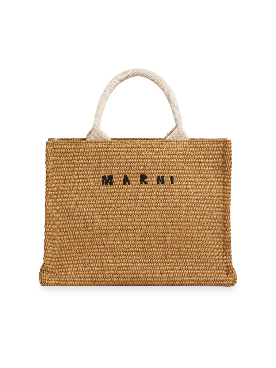 Small Basket Woven Raffia Tote | Saks Fifth Avenue