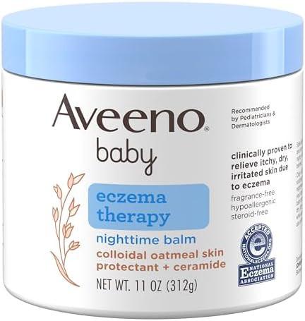 Aveeno Baby Eczema Therapy Nighttime Body Balm, Moisturizing Eczema Treatment, Ceramides, Triple ... | Amazon (US)