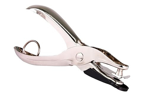 Single Hole Punch Metal, 1/4” Hole Puncher for Paper and Crafts Round Circle Shape, 5 Sheet Capacity Paper Punch, Single Hole Puncher for Home, Office, School Supplies, Silver - by Enday | Amazon (US)