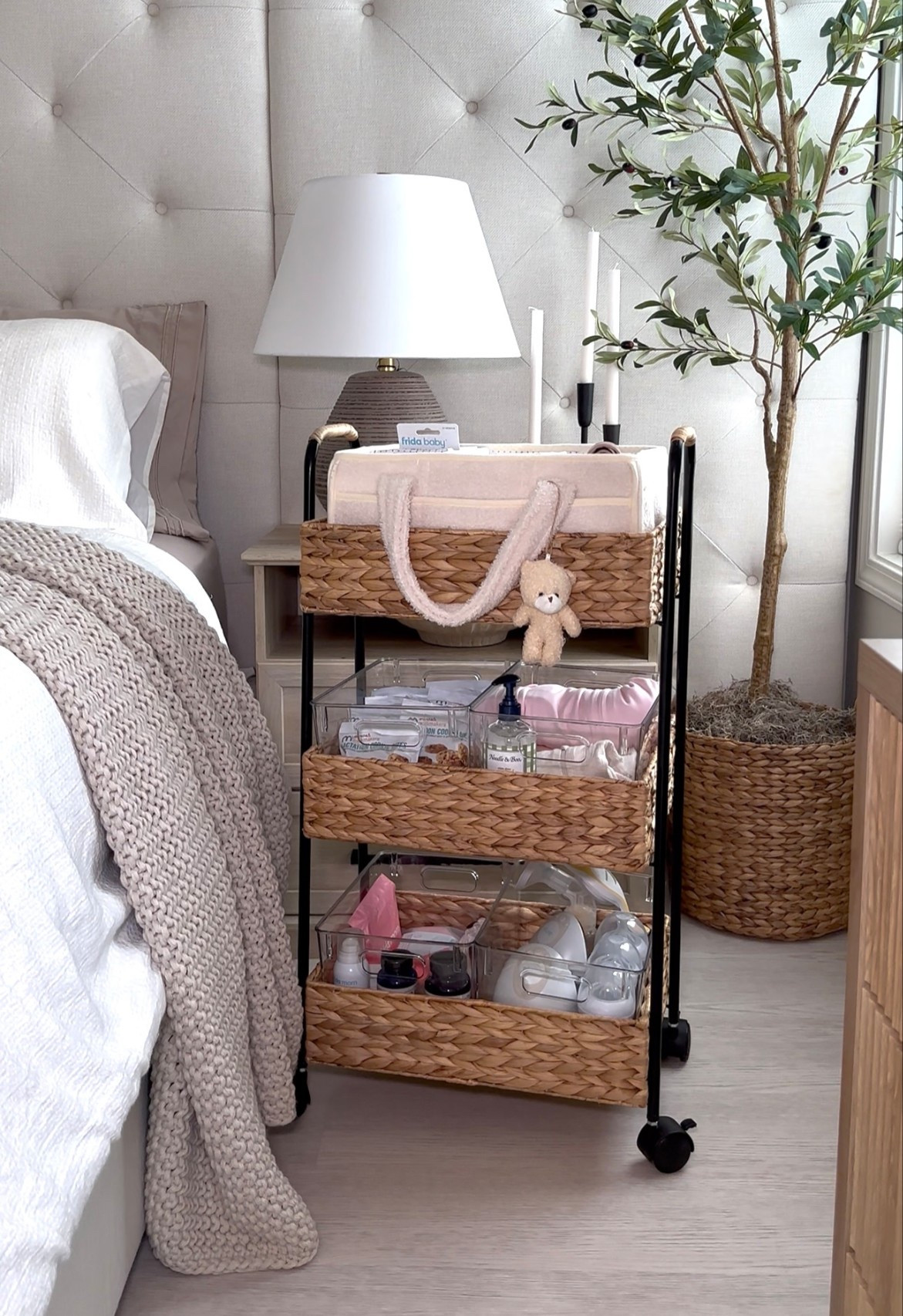 Newborn bedside cart as a third time mom!
Newborn, baby, bedside cart, postpartum, nursery, organization, nesting, newborn essentials, newborn must haves, diapers, breastfeeding, nursing, Fridababy, Fridamom, diaper caddy 

#LTKBaby #LTKBump #LTKFamily