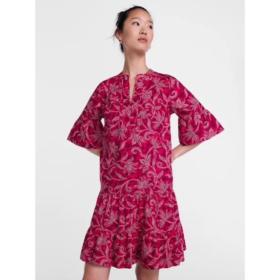 Scenario Women's and Women's Plus V Neck Mini Dress with Flutter Sleeves, Sizes XS-4X | Walmart (US)