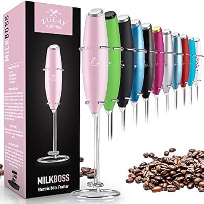 Zulay Milk Frother Handheld Foam Maker for Lattes - Great Electric Whisk Drink Mixer for Bulletpr... | Amazon (US)