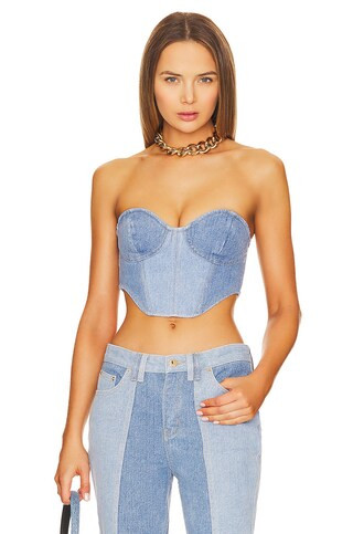 retrofete Enzo Denim Top in Patchwork from Revolve.com | Revolve Clothing (Global)
