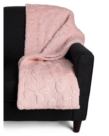 60x80 Zermatt Bows Faux Fur Throw | TJ Maxx