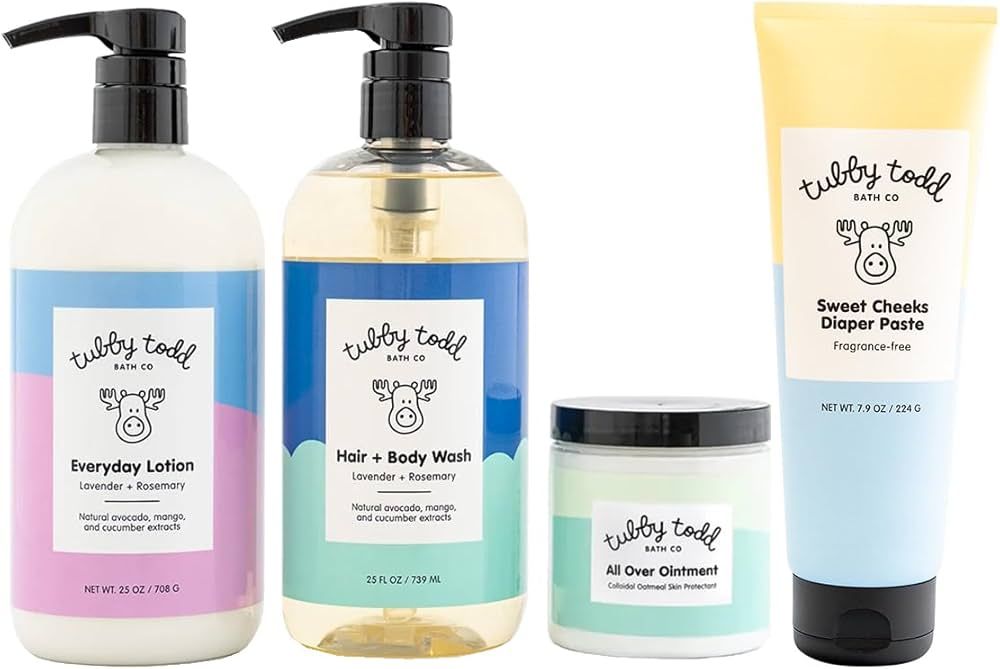 TUBBY TODD Baby Bath & Skincare Kit - The Baby Bundle - Baby Shampoo and Body Wash, Everyday Loti... | Amazon (US)