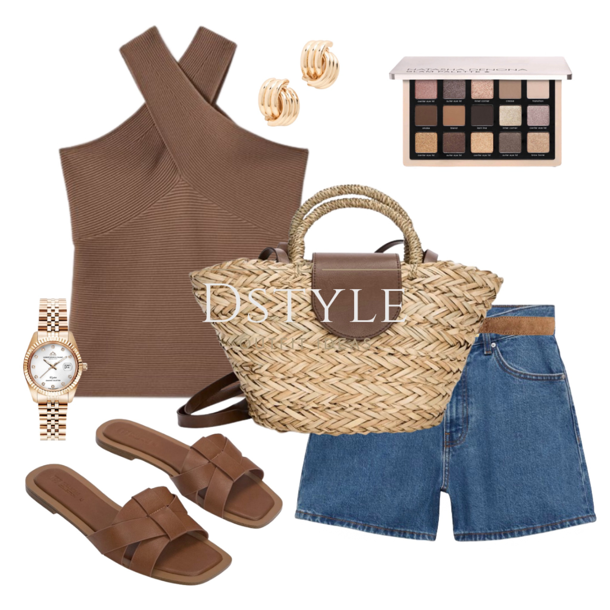 Brown ribbed cross-over top, denim shorts, natural fibre tote bag, brown flat crossover sandals, brown leather belt, eyeshadow palette - one of my fav🤌🏼

watch - Christophe Duchamp - Enjoy 85% OFF at checkout by using my discount code dstyle85 

#LTKstyletip #LTKSeasonal #LTKfindsunder50